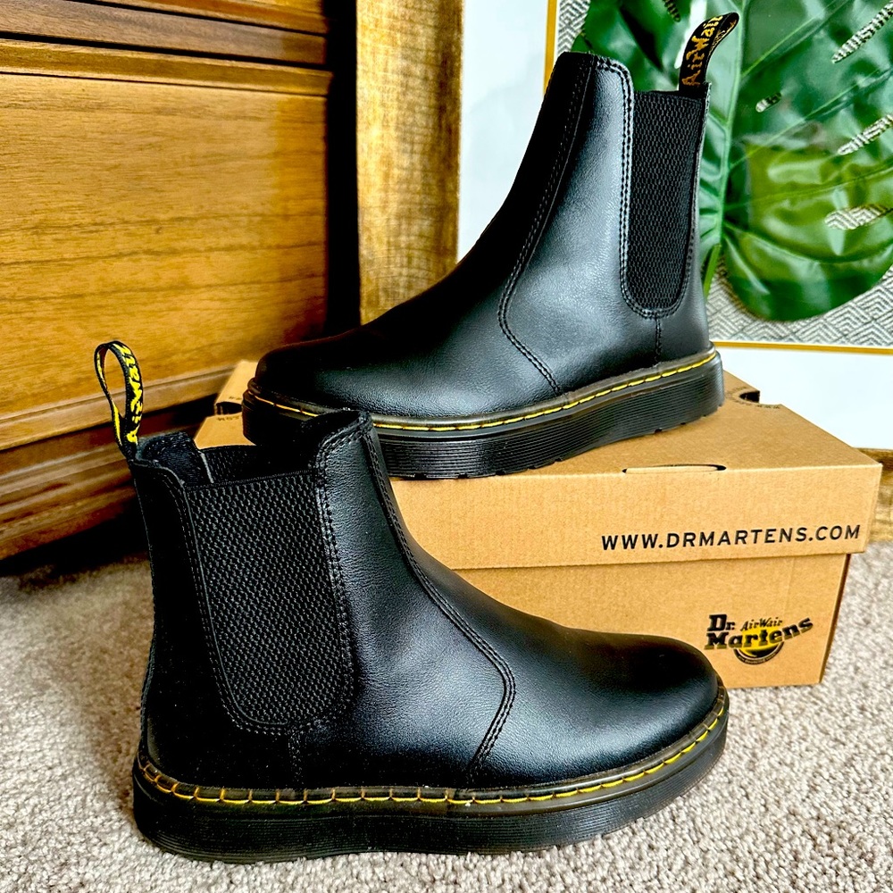 Comfortable & stylish black leather Dr. Martens AirWair boots.  Fits 8-8.5 Women